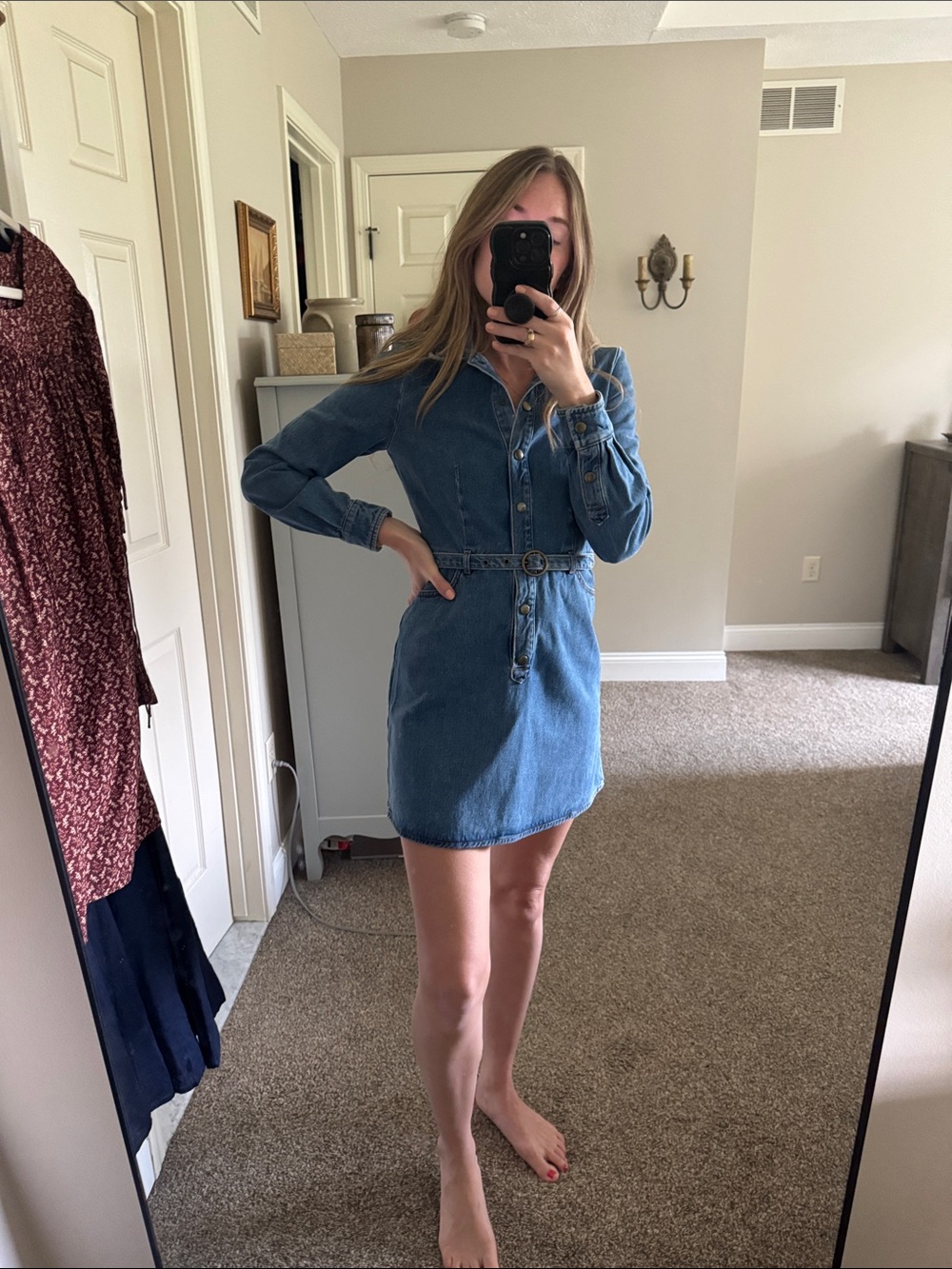 & Other Stories Denim Dress Button Front
